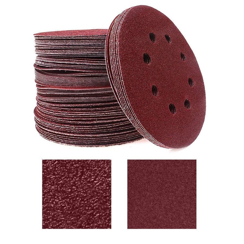 AUTOTOOLHOME 80 Pack 5 inch Sanding Discs Kit 8 Hole Sander for Drill Polishing Pad Hook and Loop Plate 60 80 120 180 240 400 600 800 Grit Sandpaper Abrasive Tool - Image 4